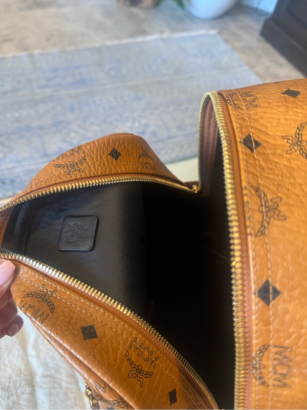 MCM Cognac Monogram Visetos Backpack - Picture 6 of 9
